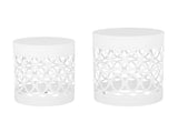 Outdoor Metal S/2 end table 73606.00WHI