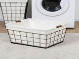 60L Rectangular Steel Laundry Basket, Black & Natural, Adult 78183959