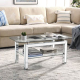 Rectangle Tempered Glass Coffee for Livingroom, Tea for Waiting Room, Modern Side Coffee W1005P261281