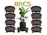 8-piece set of 13 inch circular plant ball cages with 4 wheels, heavy-duty rolled plant racks 90406914