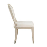 Contemporary Light Oak Finish Chenille Upholstered Wooden Side Chairs Set of 2 Dining Furniture B011P318937