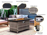 43-Inch Fire Table50000 BTU Gas Firepit with Volcanic Stone Black 42383466
