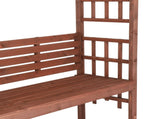 6.8FT Wooden Arch with Bench for 2 People, Garden Arbor Trellis for Climbing Plant, Outdoor Garden 11816565
