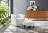 Swivel Accent Chair 360&deg Comfy Recliner Corduroy Arm Chair Single Sofa with Ottoman for Living Room W2582P179929