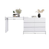 ZNTS Extended Desktop 6 Drawers Chest of Drawer without Handle White Color Vanity W2139134917