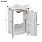 20 Inch Modern Small Bathroom Vanity Cabinet With Ceramic Basin- 20*14.5*33.3 Inches,Ample WF318756AAK