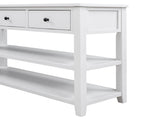 Retro Design Console Table with Two Open Shelves, Pine Solid Wood Frame and Legs for Living Room 32671692