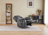 GREY COLOR AIR LEATHER RECLINER CHAIR WITH VIBRATION AND HEATING B2766P488713