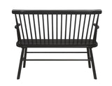 1pc Casual Farmhouse Relaxed Vintage Wood Spindle Back Bench Black Wooden Chair B011P284204