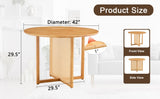 Chinese countryside retro solid wood round simple modern imitation rattan wooden W1512P355085