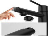 Matte Black Single Handle Bathroom Faucet for 1 or 3 Holes ,Fountain and Flow Mode Deck Mount 92557406