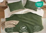 3 Pieces Full/Queen Waffle Knit Chenille Comforter Set,Olive B035P381297