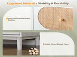() 4-Drawer Dresser with Rattan-Finish Fronts and RGB Lighting Particleboard 81878856