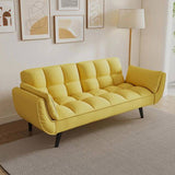 57 inch yellow sofa Soft two armrests throw pillow pillow comfortable fit apartment bedroom small W1658135107