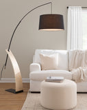 Large Round Pouf in Knitted Beige Fabric by LumiSource B202P223746