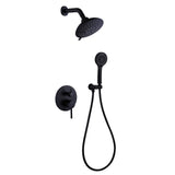 Round Shower System Wall Mounted Shower Faucet Rain Mixer Combo Set, Rain Shower Head Shower Set for SOAE865MB