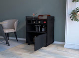 Black 1-Door Bar Cart B062P175048