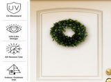 Boxwood Wreath - 12 inch Round Artificial Greenery Indoor Outdoor 34700899