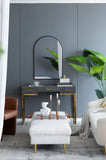 24" x 36" Black Arched Mirror with Metal Frame, Wall Mirror for Living Room Bedroom Entryway W2078135282