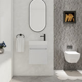 18'' Floating Wall-Mounted Bathroom Vanity with White Resin Sink & Soft-Close Cabinet Door W99936243