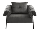 Upholstered Comfy Reading Chair, Modern Velvet Accent Chair,Large Lazy Arm Chair with Soft Cushion, T3593P362909