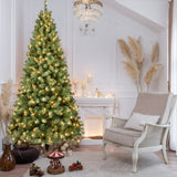 Artificial 5ft Green LED-lit Christmas Tree with 551PVC Mixed Branch Tips,Hinged Premium & Foldable 63839578