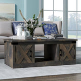 ZNTS 48 inch Coffee Table, No Assembly Required, Barnwood Finish B108131538