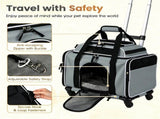 Multi-Way Portable Pet Rolling Carrier Trolley, Aluminum Alloy Frame Collapsible Pet Travel Bag with 68569841