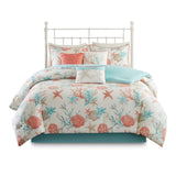7 Piece Cotton Sateen Comforter Set Coral King B03596889