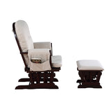 Mason Glider and Ottoman Espresso Wood and Latte Fabric B022P174721