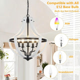 5-Light White Wood Chandeliers W2738P242329