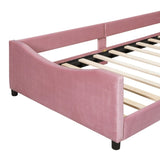 Twin Size Upholstered Daybed with Rabbit Ear Shaped Headboard, Pink WF308907AAH