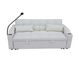 Modern Velvet Loveseat Futon Sofa Couch w/Pullout Bed,Small Love Seat Lounge Sofa with adjustable W311P195249