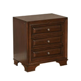 3 Drawers Nightstand with USB and Power Outlet, Brown Cherry B016P355925
