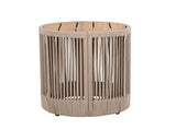 Outdoor Rattan rope & Acacia Wood Side Table - Patio Balcony Furniture for Garden, Yard, Balcony N770P298633B