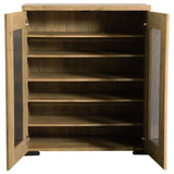 Golden Oak and Black Mesh Door Accent Cabinet B062P145428