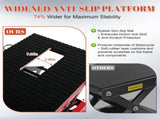 300 LBS Hydraulic Motorcycle Lift Table, Heavy Duty Foot Pedal Scissor Jack with Wide Deck, J-Hooks W2680P494485