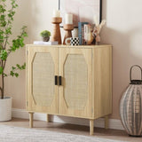 ZNTS Kitchen storage cabinets with rattan decorative doors, buffets, wine cabinets, dining rooms, W1162127385