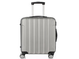 ABS Trolley Case 20in 24in 28in 3PCS Suitcase Set Striped Textured Suitcase Silver Gray 96290375