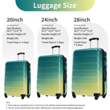 Hardshell Luggage Sets 3 Piece Gradient Color Expandable Suitcase with Spinner Wheels and TSA Lock 35164196