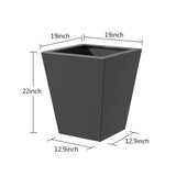22" H Tall Mental Tapered Planter Large Outdoor & Indoor Garden Plant Pot with Drainage Hole and W3077P276881