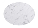 42.1" white marble Color Tulip Table, Mid-century Dining Table for 4-6 People - Round MDF Table W234P453955