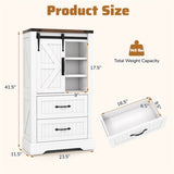 White Farmhouse Accent Cabinet - Barn Door 2 Drawers Adjustable Shelves 21927553