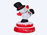 4.8FT Lighted Christmas Inflatable Decoration, Large Rotating Snowman with Motor, Funny Blow Up Yard 93438441