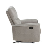 Modern Transitional Style Rocker Reclining Chair 1pc Gray Polished Microfiber Living Room Furniture B011P204482