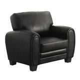 Modern Living Room Furniture 1pc Chair Black Faux Leather Covering Retro Styling Furniture B01159023