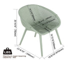 Summer - 2-Pack Modern Lounge Chairs Indoor/Outdoor All-Weather PP Plastic, Lightweight for Patio, W3450P323316
