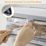 Magnetic Plastic Wrap Dispenser with Cutter - Refillable Aluminum Tin Foil and Plastic Wrap 09447202