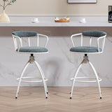 26'' Swivel Counter Height Bar Stool, Set of 2- Fabric Seat with Metal Frame, Modern Industrial W2215P248074