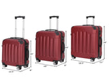 3-in-1 Portable ABS Trolley Case 20" / 24" / 28" Wine Red 20888432